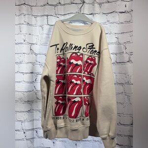 Zara Rolling Stones Cream Sweater